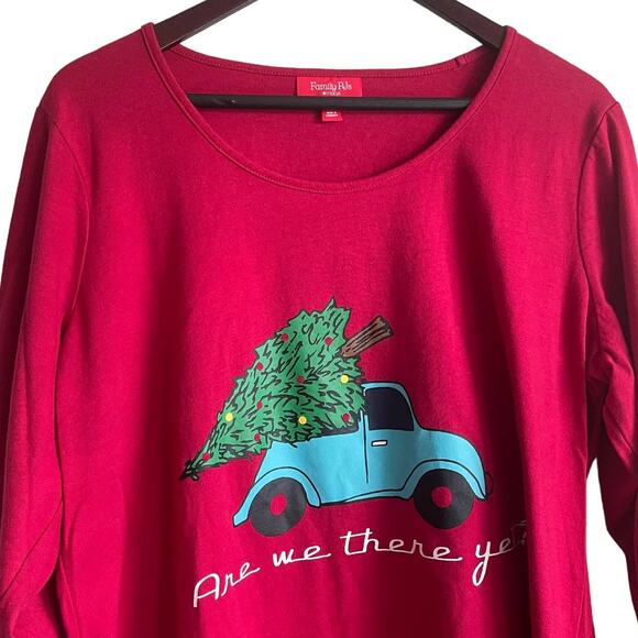 Christmas PJs Set Women 1X Red Long Sleeve Holiday Novelty Print Lounge Festive - Picture 9 of 14
